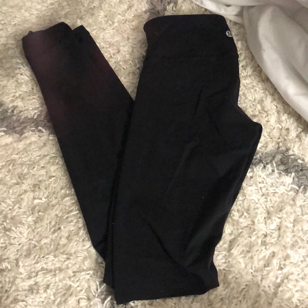 Black lululemon full length leggings size 4